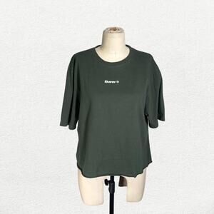 Baw. Cropped Cut Tee in Green & White
